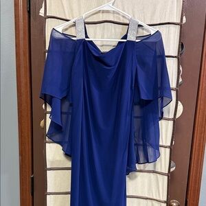 Elegant Blue Off-Shoulder Dress